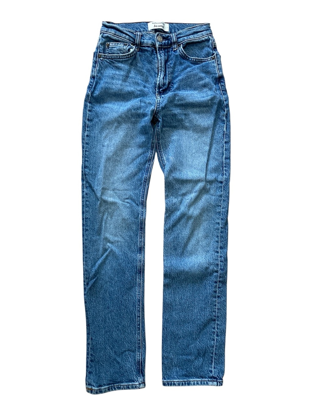 Reformation Straight Leg High Rise Laguna Wash Jeans